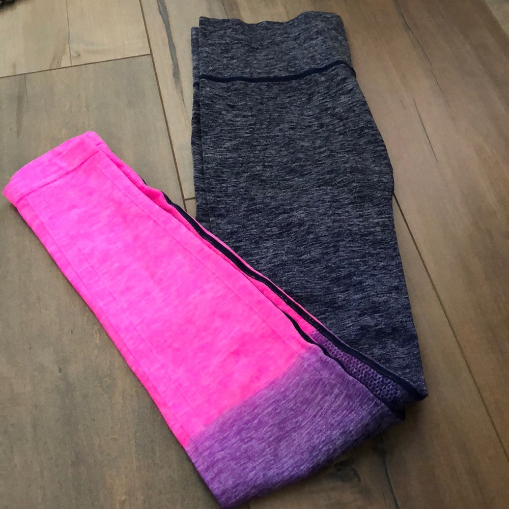 Pink and navy- ombré workout leggings